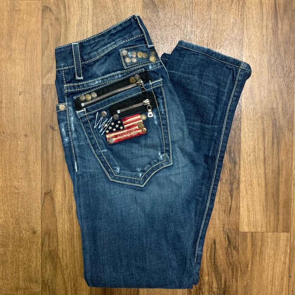 Robin’s Jeans Zipper Pocket Skinny Cut 28